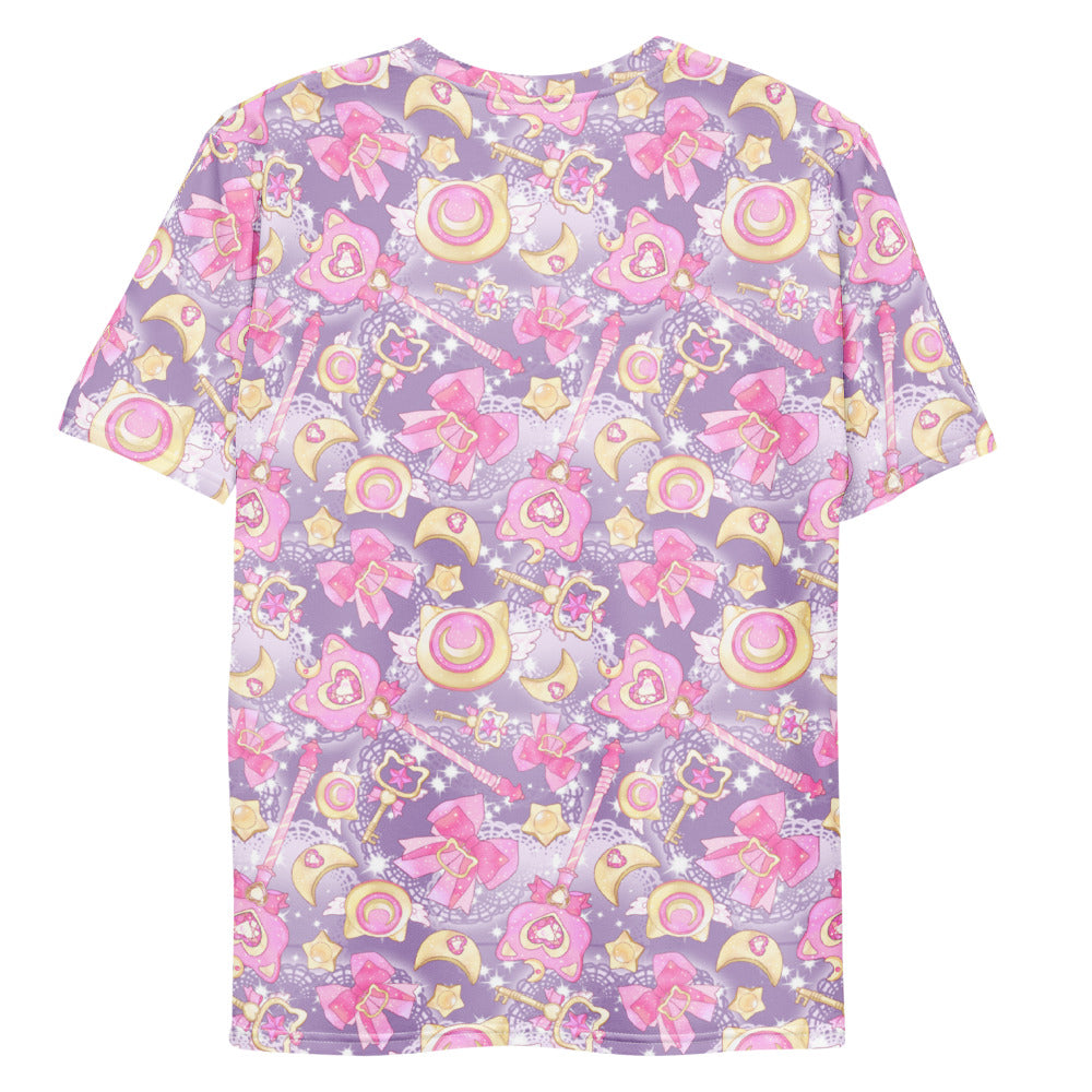 Vibrant Men's Magical Girl T-shirt featuring colorful prints, perfect for comfort and style at your favorite store.