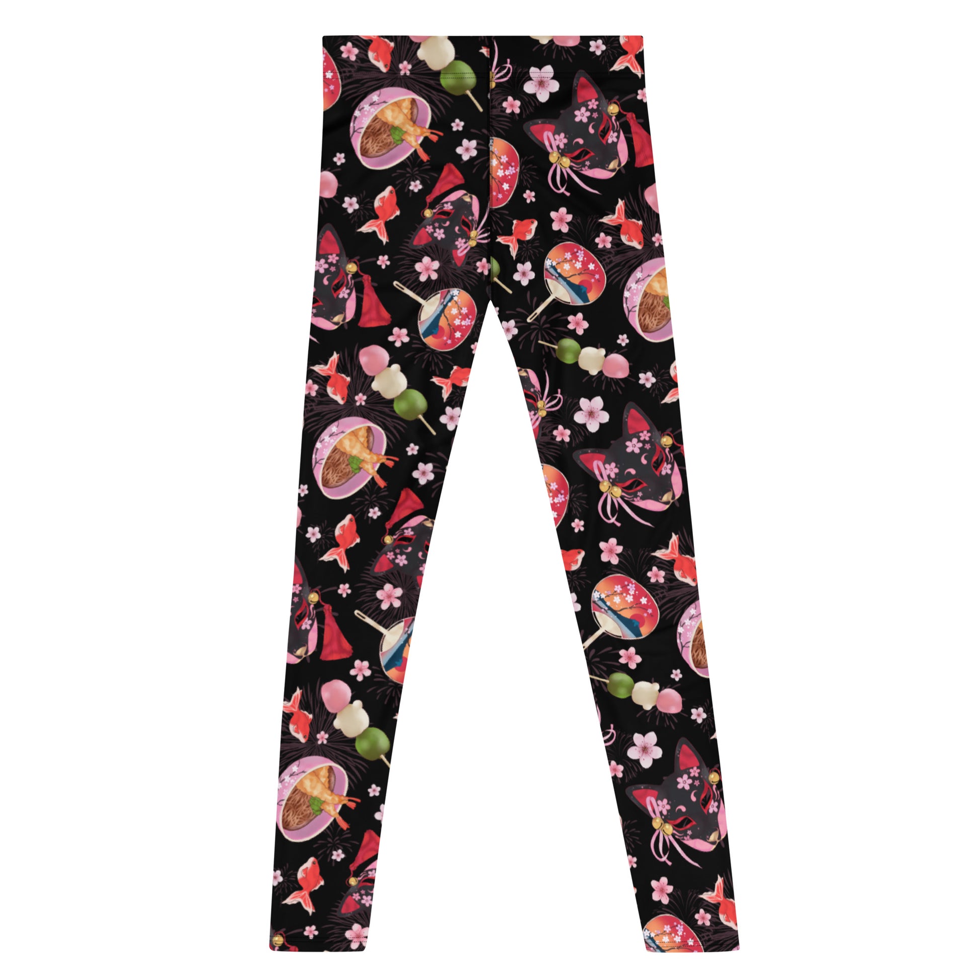 Stylish Men's Matsuri Leggings featuring vibrant patterns, perfect for workouts or casual wear. Soft and stretchy fabric.