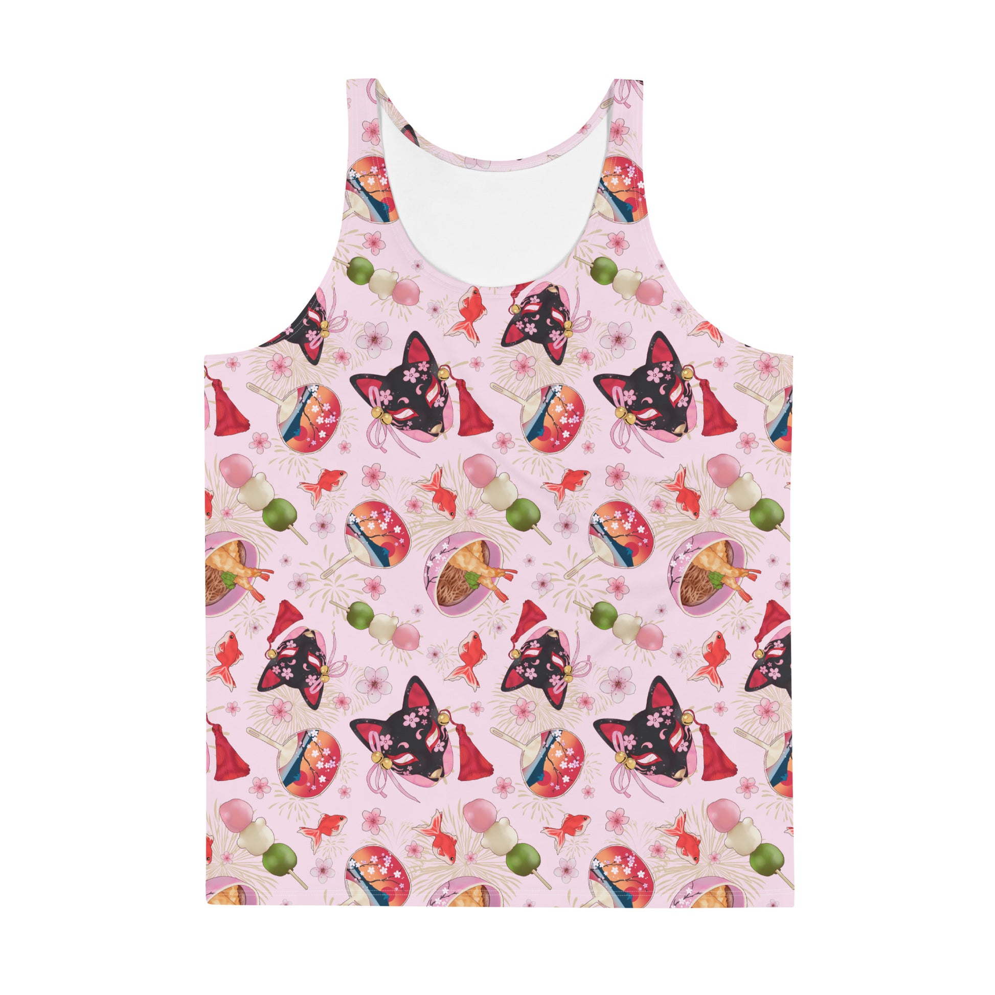 Vibrant Men's Matsuri Tank Top featuring a colorful design and soft, stretchy material for a relaxed fit.