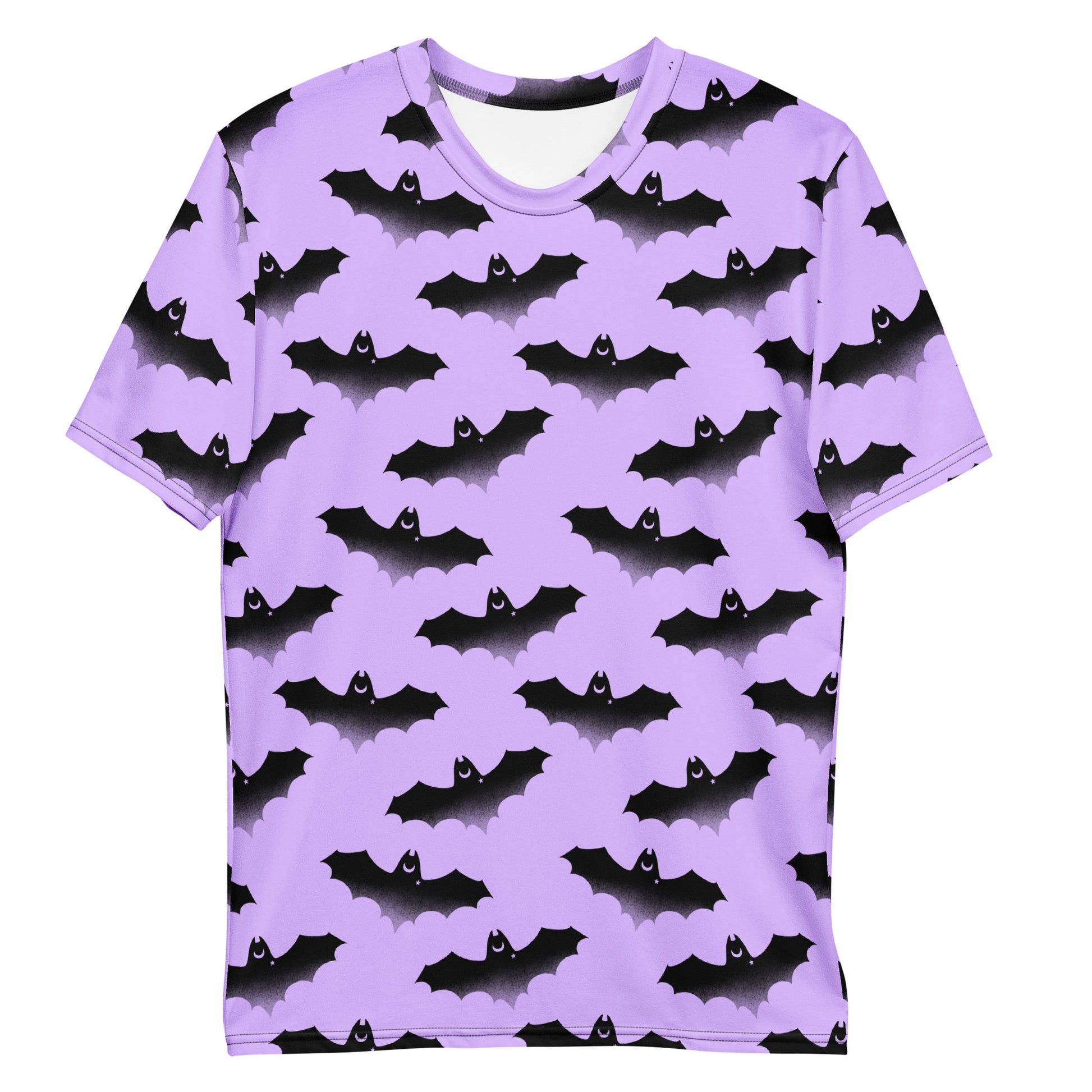 Stylish Men's Morrigan T-shirt featuring a unique bat print, perfect for comfort and everyday wear.