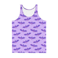 Men's Morrigan Tank Top featuring vibrant bat patterns, soft material, and a relaxed fit for stylish comfort.