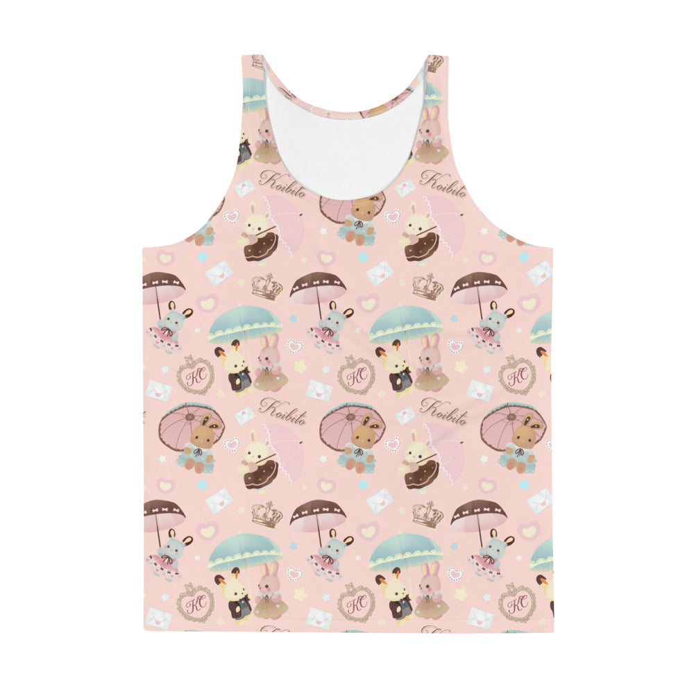 Men's Parasol Bunny Tank Top features a vibrant design, soft material, and relaxed fit for ultimate comfort.