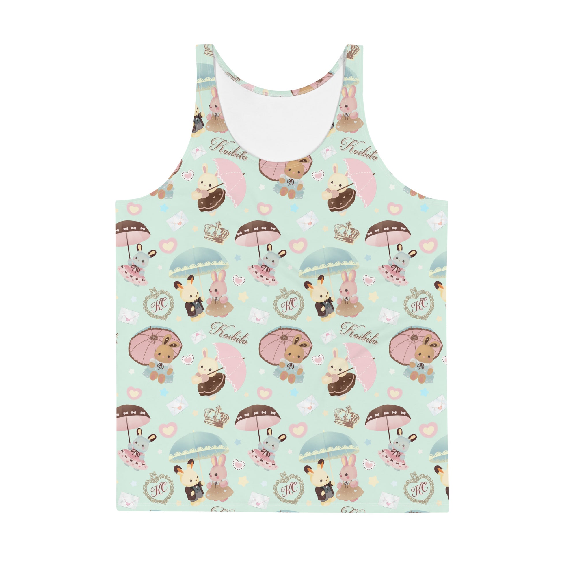 Colorful Men's Parasol Bunny Tank Top featuring cute animal prints, soft material, and a relaxed fit for stylish comfort.