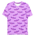 Stylish Men's Aensland T-shirt in vibrant purple bat print, perfect for comfort and casual wear.