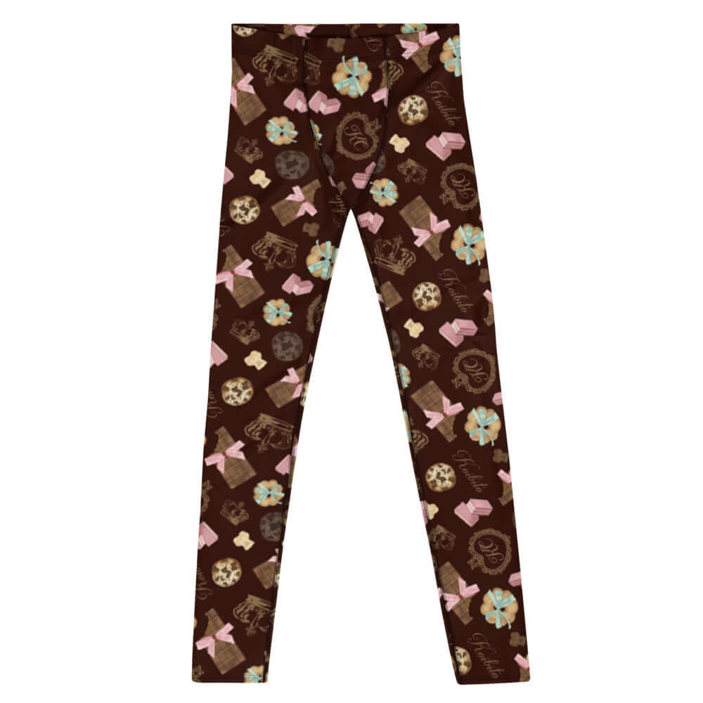 Stylish Men's Royal Cookie Leggings featuring a fun cookie print, perfect for workouts or casual wear.