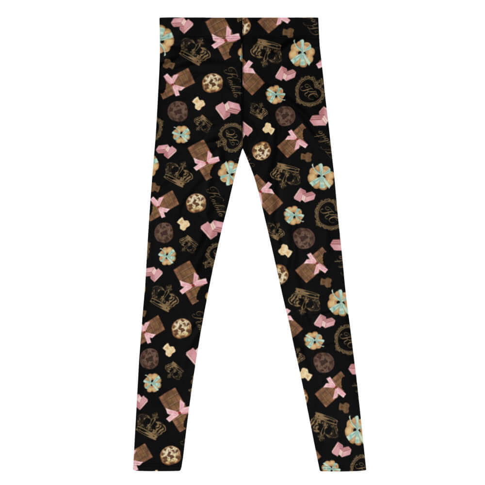 Stylish Men's Royal Cookie Leggings featuring a playful cookie design, perfect for workouts or casual wear.