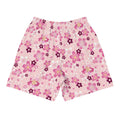 Men's Sakura Athletic Shorts feature a vibrant floral design, perfect for running or gym workouts with ease.