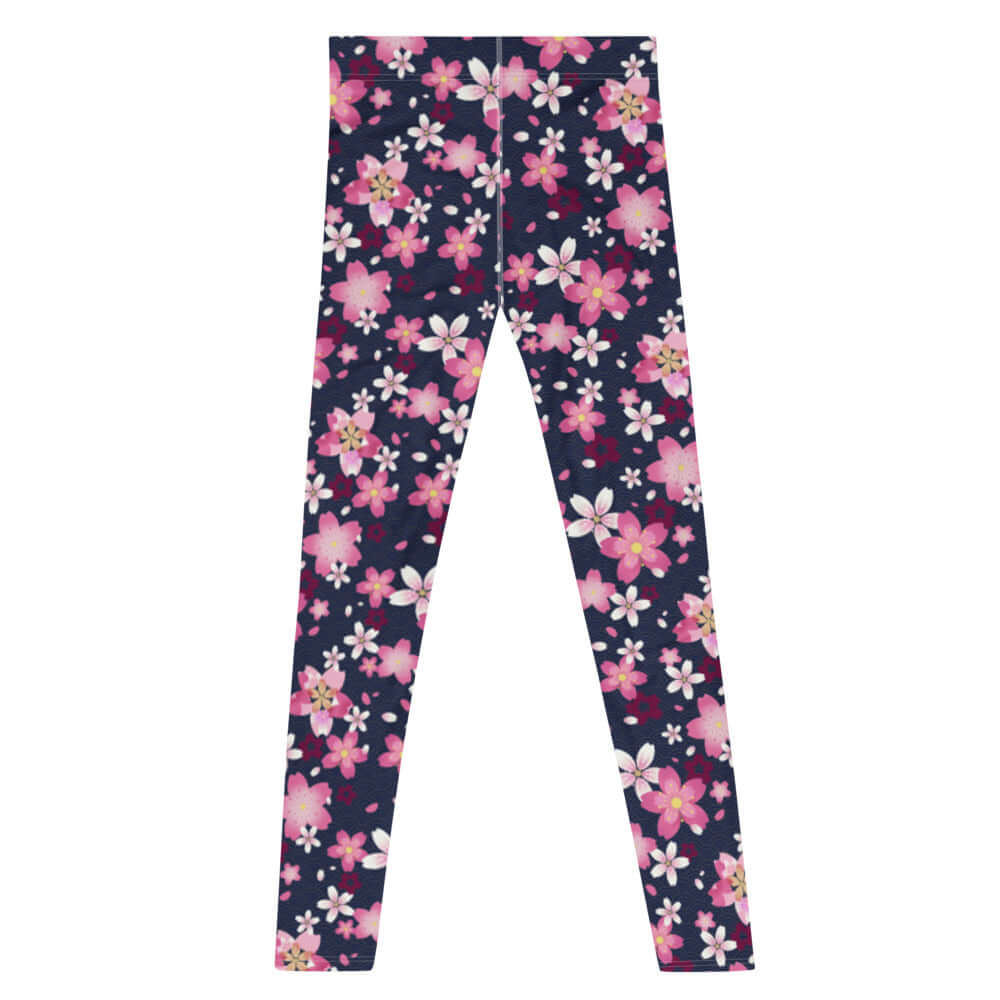 Men's Sakura Leggings feature a vibrant floral design, perfect for workouts or casual wear. Enjoy ultimate comfort!