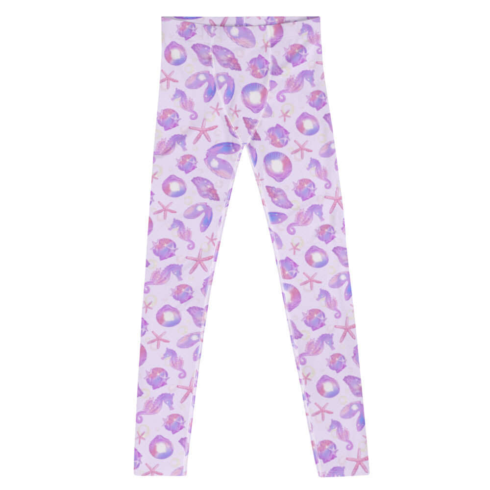 Men's Sea Princess Leggings feature a vibrant sea-themed design, perfect for workouts or casual wear.