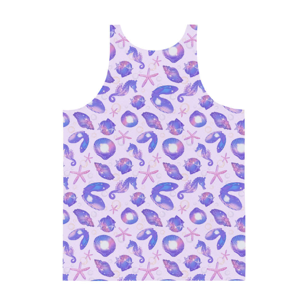 Men's Sea Princess Tank Top features vibrant sea-themed prints and soft, stretchy fabric for a relaxed fit.