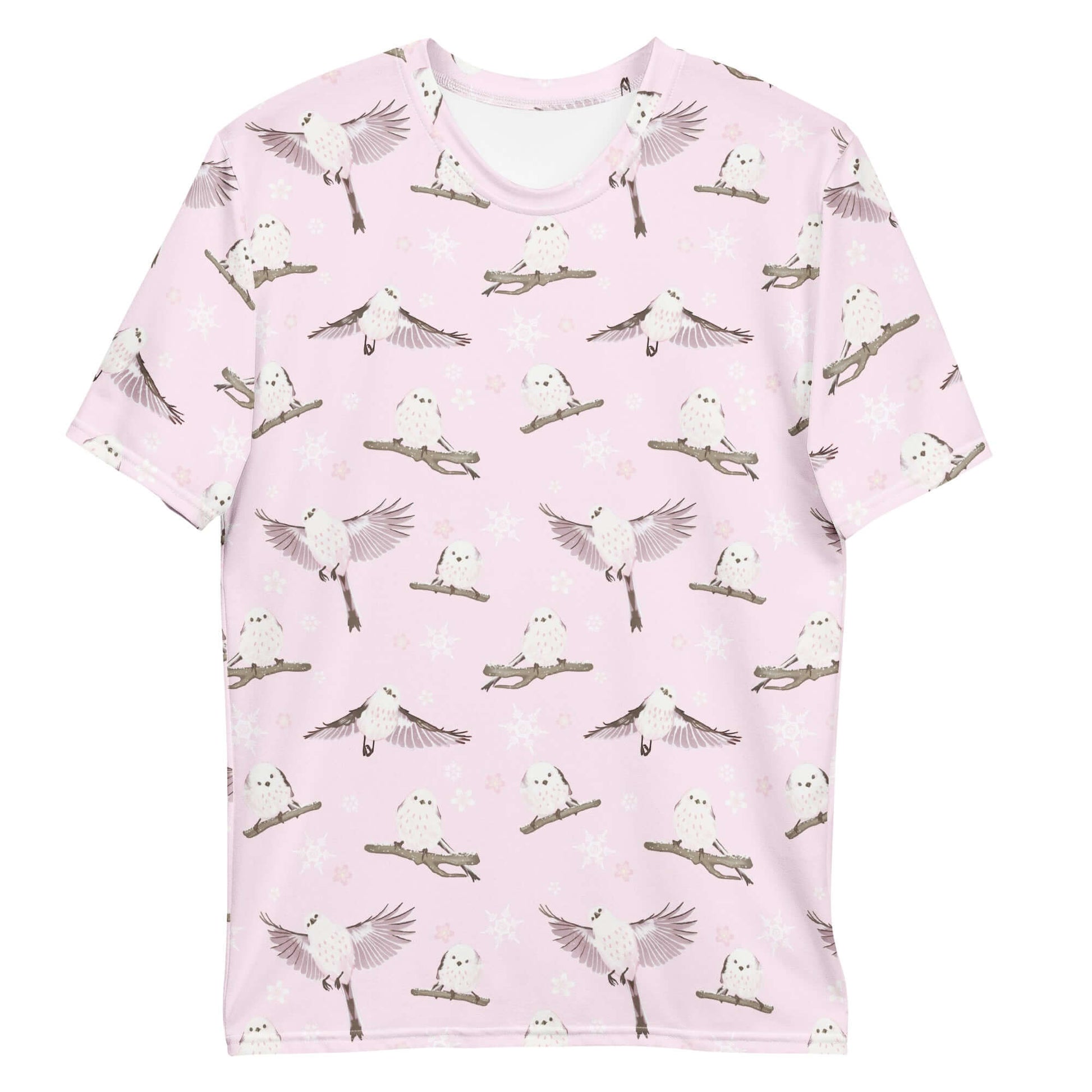 Men's Snow Bird T-shirt featuring a playful snow-themed design, perfect for comfort and style this winter.