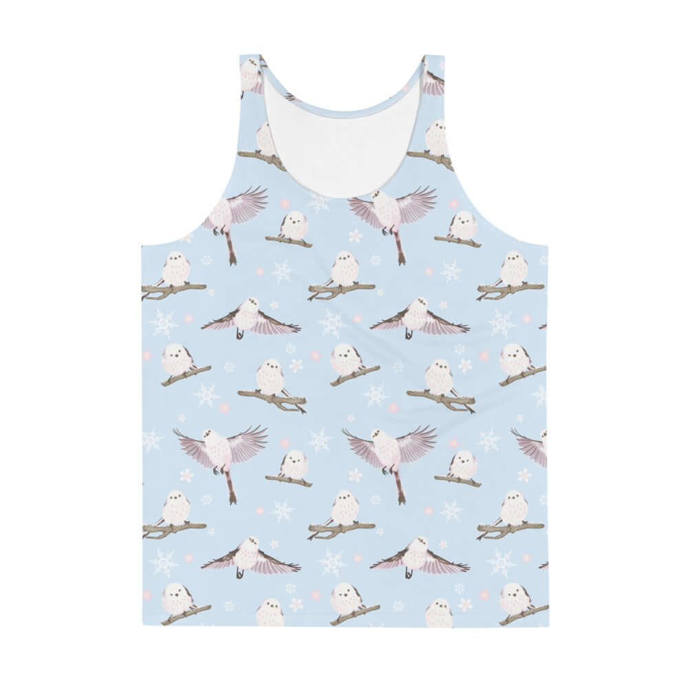 Men's Snow Bird Tank Top featuring vibrant colors and a comfy fit, perfect for a stylish summer look.