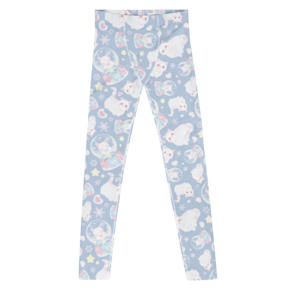 Stylish Men's Snow Kitten Leggings featuring a playful design, perfect for workouts or casual wear.