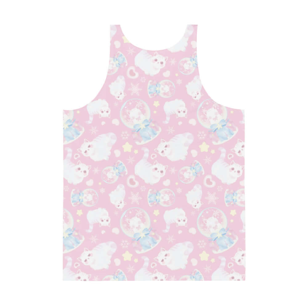 Men's Snow Kitten Tank Top features vibrant colors and a soft, relaxed fit, perfect for a stylish look.