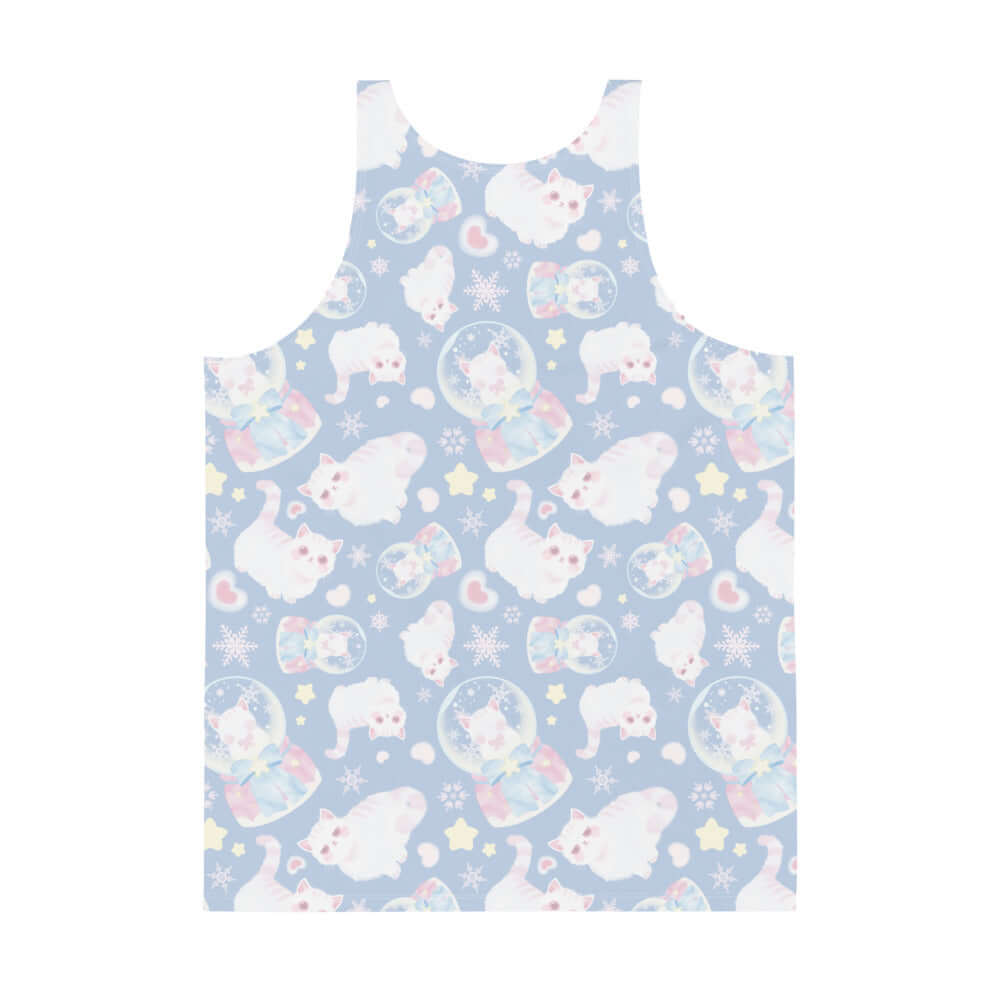 Men's Snow Kitten Tank Top featuring a playful design, vibrant colors, and a soft, relaxed fit for stylish comfort.