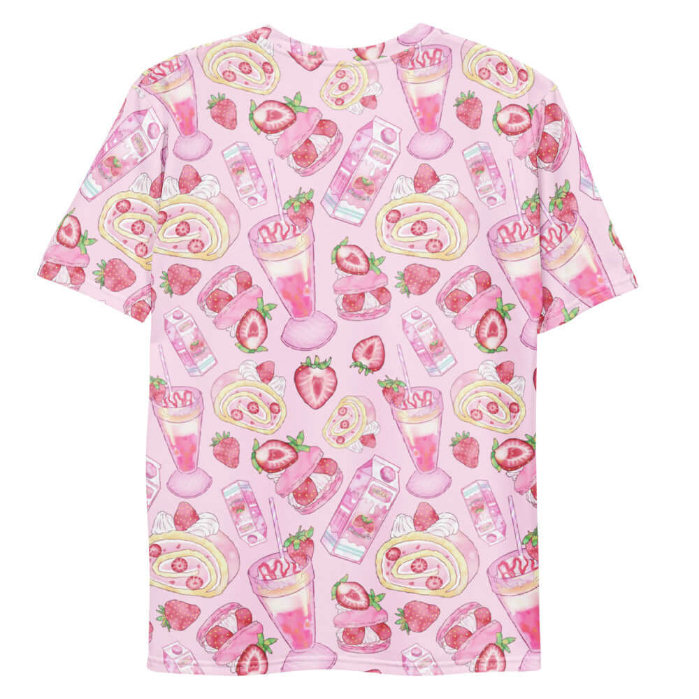 Bright and playful, the Men's Strawberry T-shirt features vibrant fruit graphics on a soft, stretchy fabric.