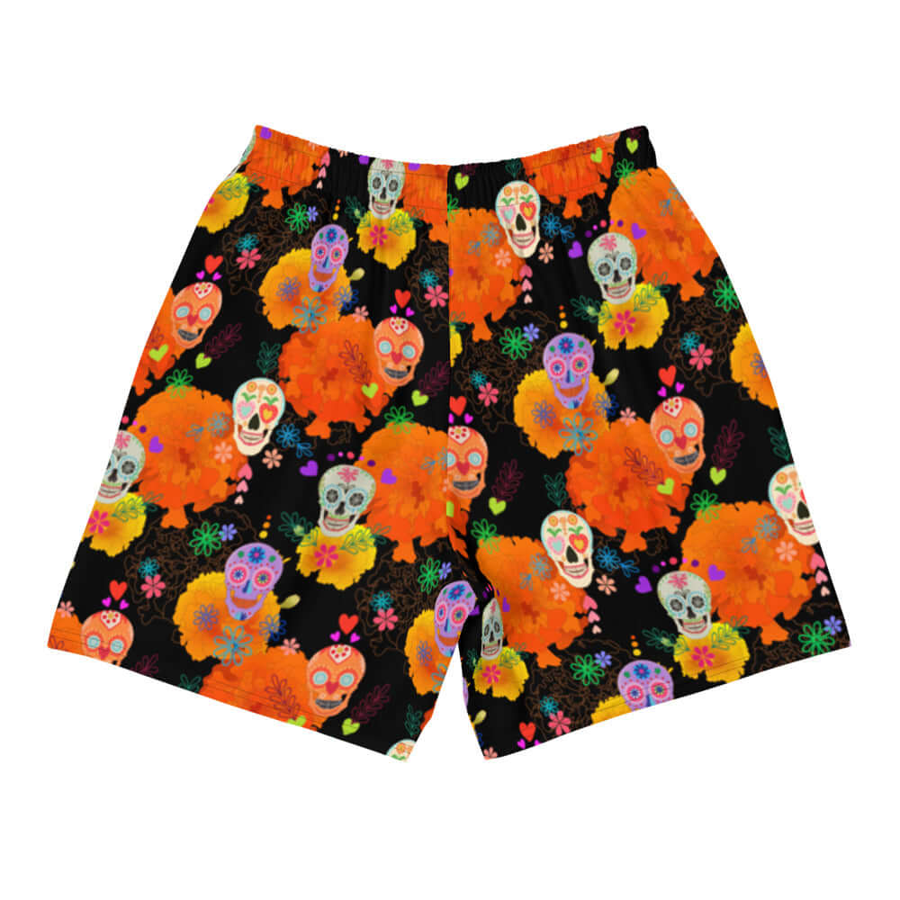 Colorful Men's Sugar Skull Athletic Shorts, perfect for any occasion, featuring vibrant designs for comfort and style.