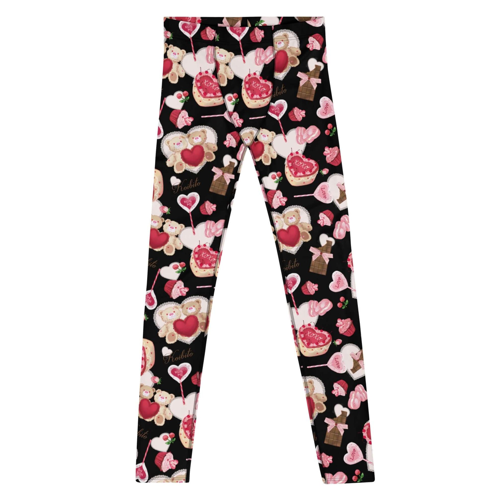 Stylish Men's Sugar Sweetheart Leggings with a fun pattern, perfect for workouts or casual wear at your favorite store.