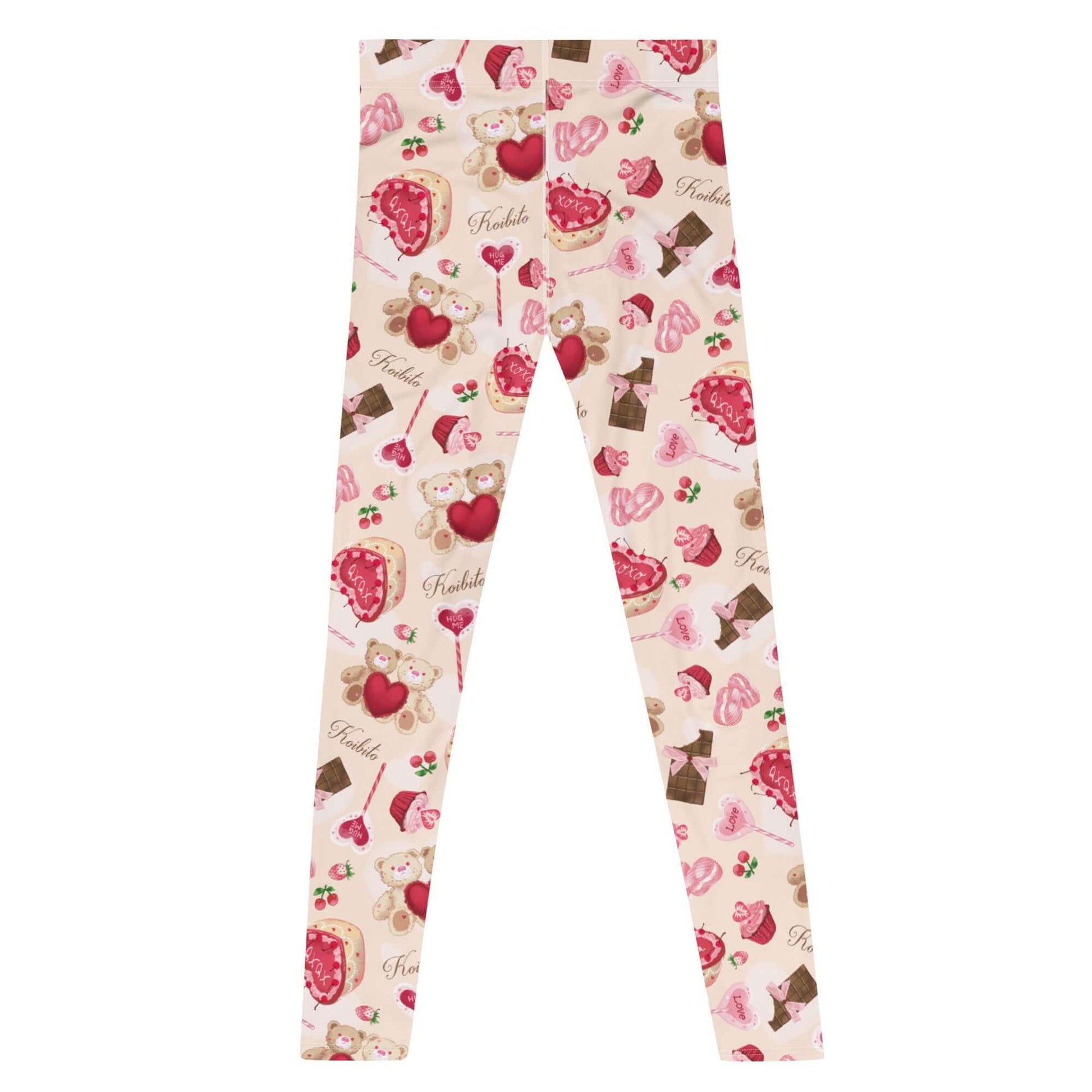 Men's Sugar Sweetheart Leggings featuring a fun, colorful print, perfect for workouts or casual wear. Soft and stretchy!