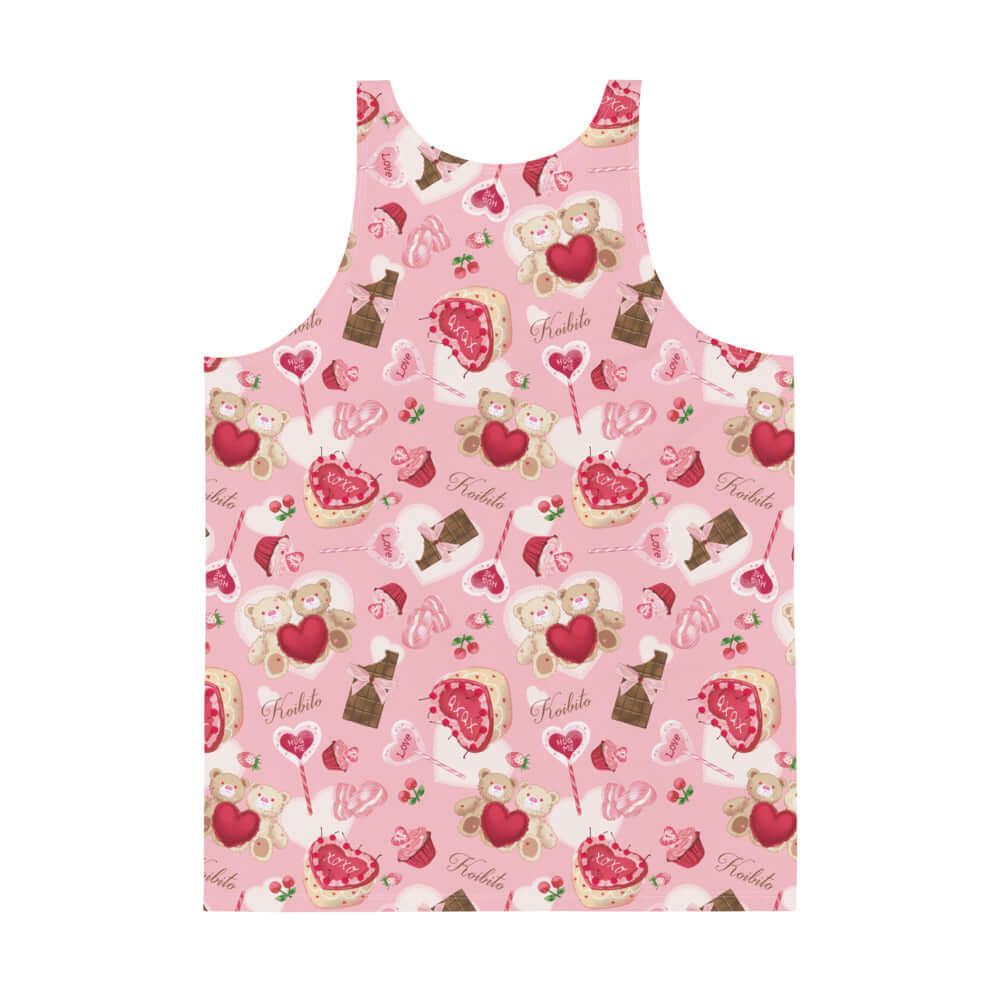 Men's Sugar Sweetheart Tank Top features vibrant colors and a relaxed fit, perfect for a stylish summer look.