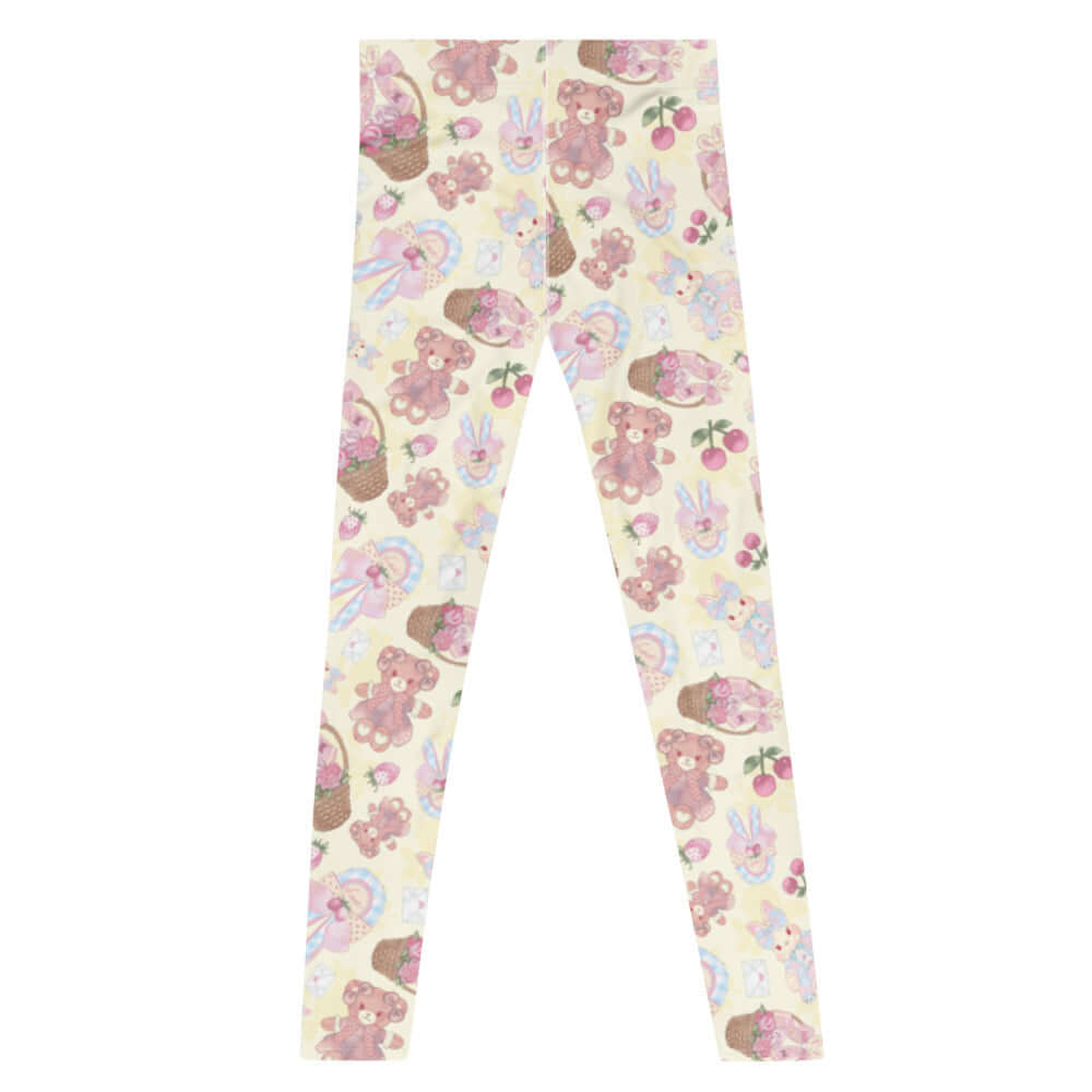 Men's Sweet Teddy Leggings featuring a playful teddy bear print, perfect for activewear and casual outings.