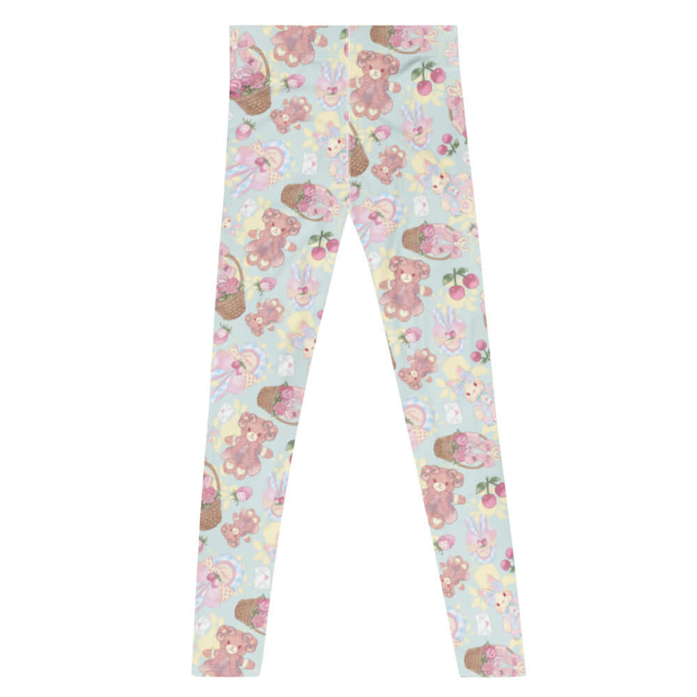 Men's Sweet Teddy Leggings featuring a playful teddy bear print, perfect for comfort and style during workouts.