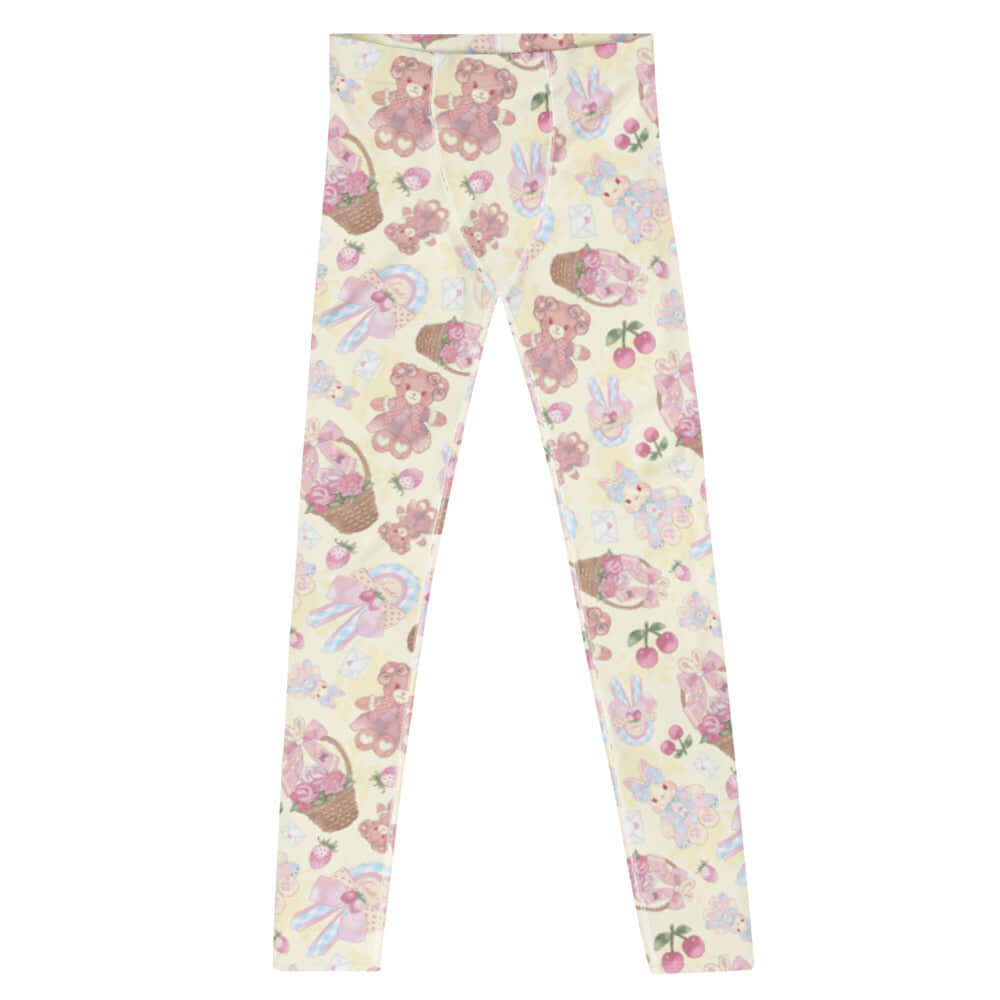 Men's Sweet Teddy Leggings feature a playful design, perfect for active wear or lounging comfortably.