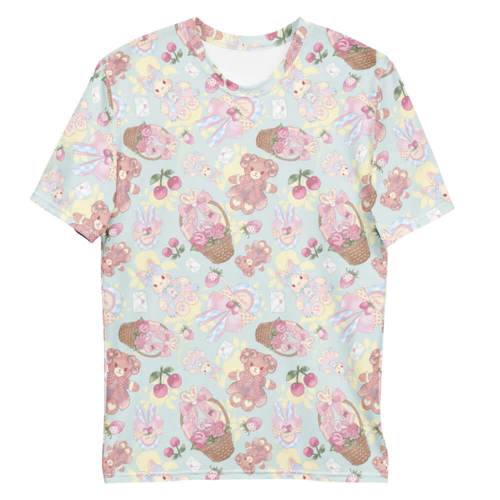 Soft and comfortable Men's Sweet Teddy T-shirt featuring a playful teddy bear print, perfect for casual wear.