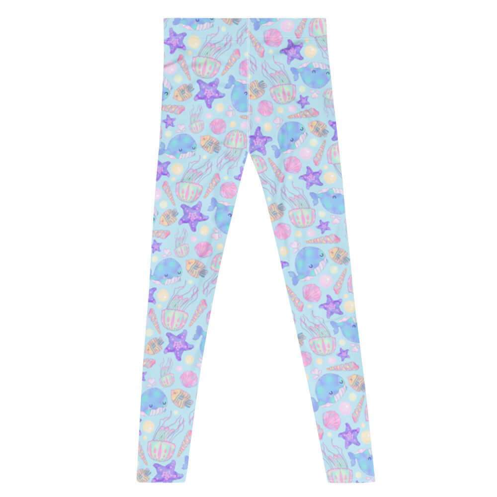 Stylish Men's Under the Sea Leggings featuring vibrant marine life, perfect for workouts or casual wear.