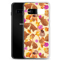 Momiji Samsung® Clear Case featuring vibrant fish and flower design, offers stylish protection for your device.