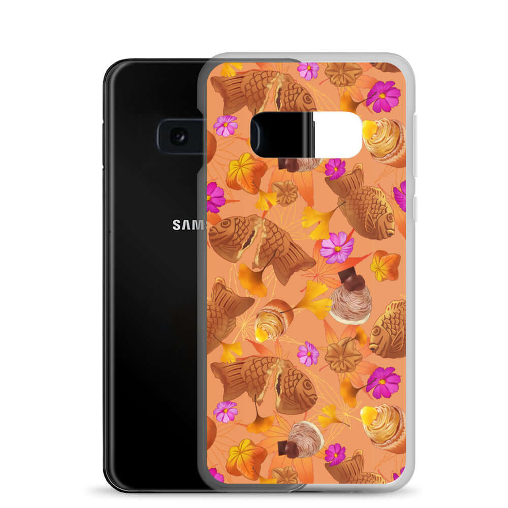 Momiji Samsung® Clear Case showcases a colorful design, protecting your phone with style and durability.