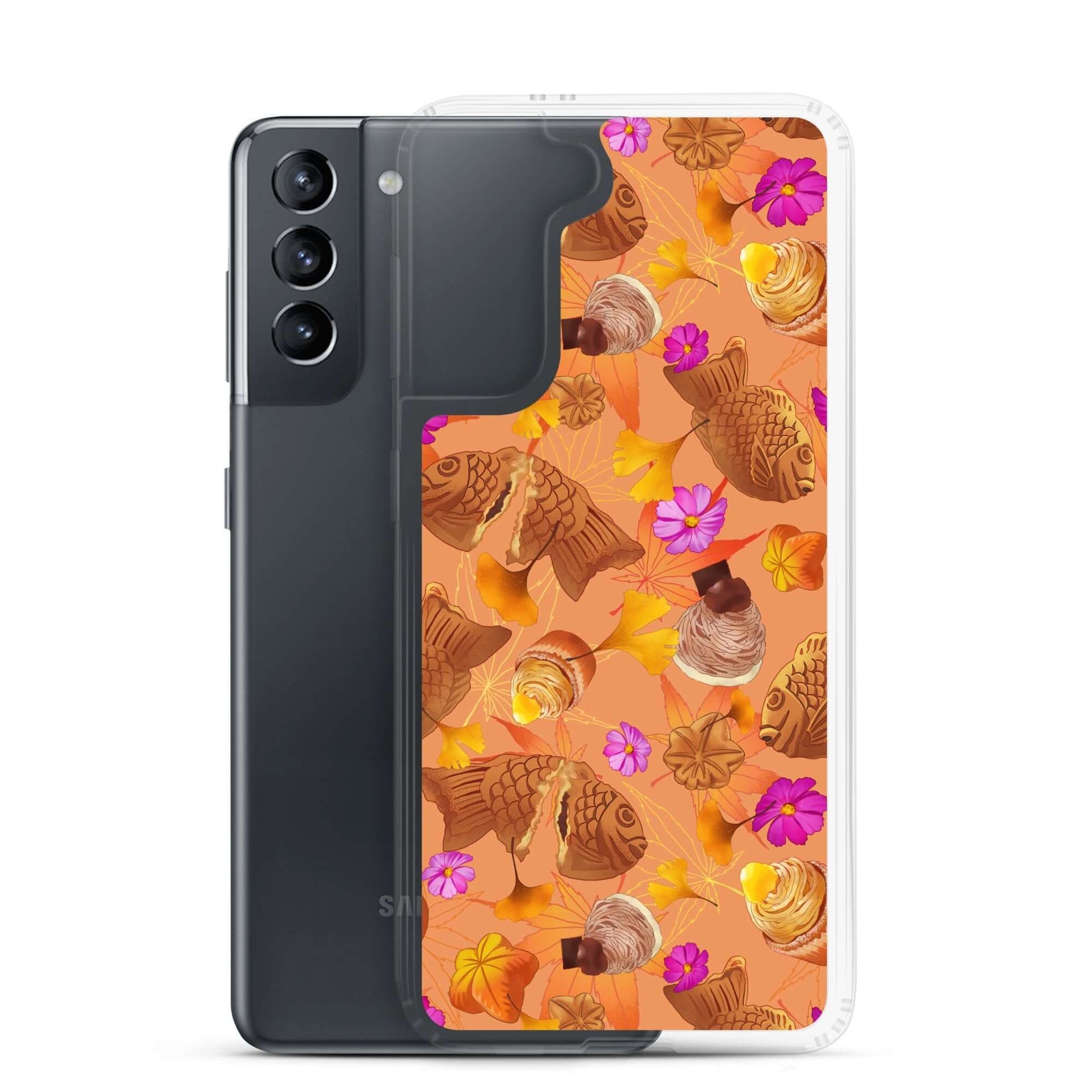 Stylish Momiji Samsung® Clear Case, showcasing vibrant designs while protecting your phone from scratches and dirt.