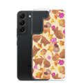 Sleek Momiji Samsung® Clear Case with floral design offers protection from scratches and easy access for Galaxy S22.