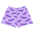 Morrigan Athletic Short Shorts in playful bat design, perfect for showcasing your dark side at the gym.
