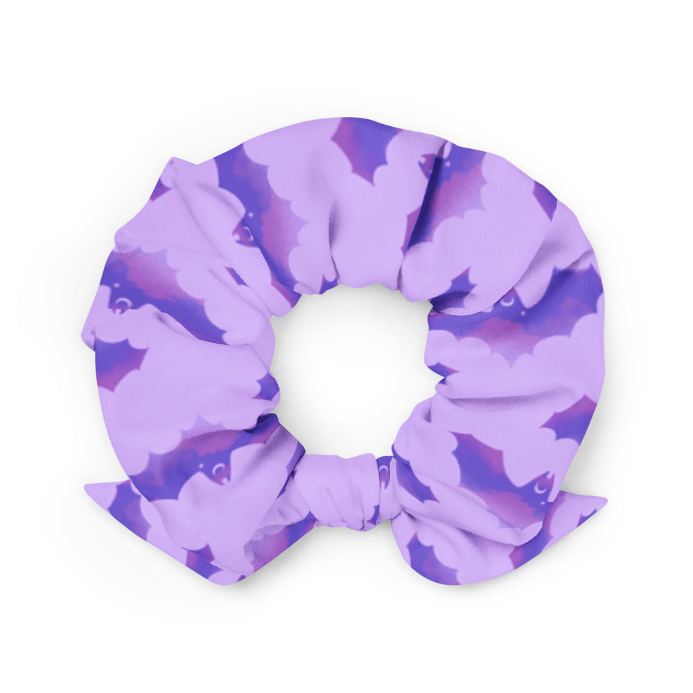 Stylish Morrigan Scrunchie featuring a unique bat design, perfect for any outfit or occasion.