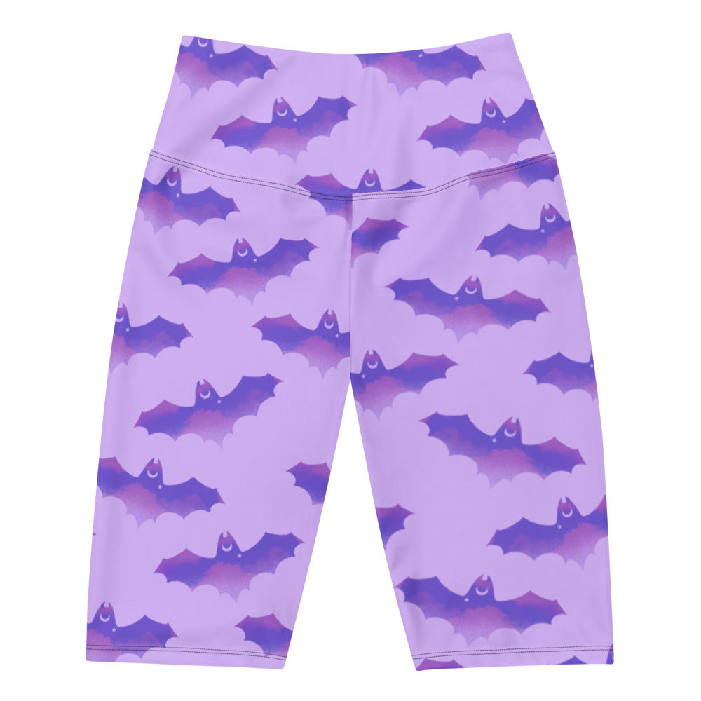 Morrigan Biker Shorts feature a fun bat design, perfect for stylish and comfortable outfits. Ideal for active wear!