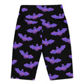 High-waisted Morrigan Biker Shorts featuring a unique bat print for stylish comfort and mobility in any outfit.