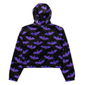 Lightweight Morrigan cropped windbreaker with bat print, perfect for adventures while keeping you stylish and dry.