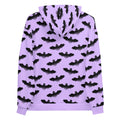 Cozy Morrigan Hoodie featuring a vibrant bat print, perfect for a stylish, versatile wardrobe staple.