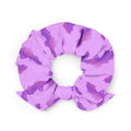 Stylish Aensland Scrunchie featuring a vibrant Morrigan-inspired bat design, perfect for any outfit or occasion.