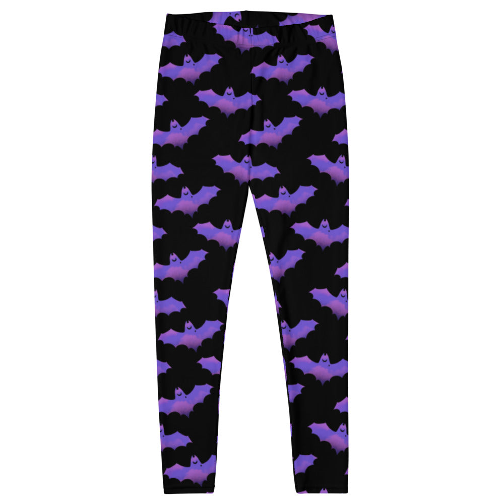 Morrigan Leggings feature a striking bat design, perfect for stylish comfort during workouts or casual wear.