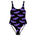 Morrigan One-Piece Swimsuit featuring a playful bat design, perfect for showcasing your unique style this summer.