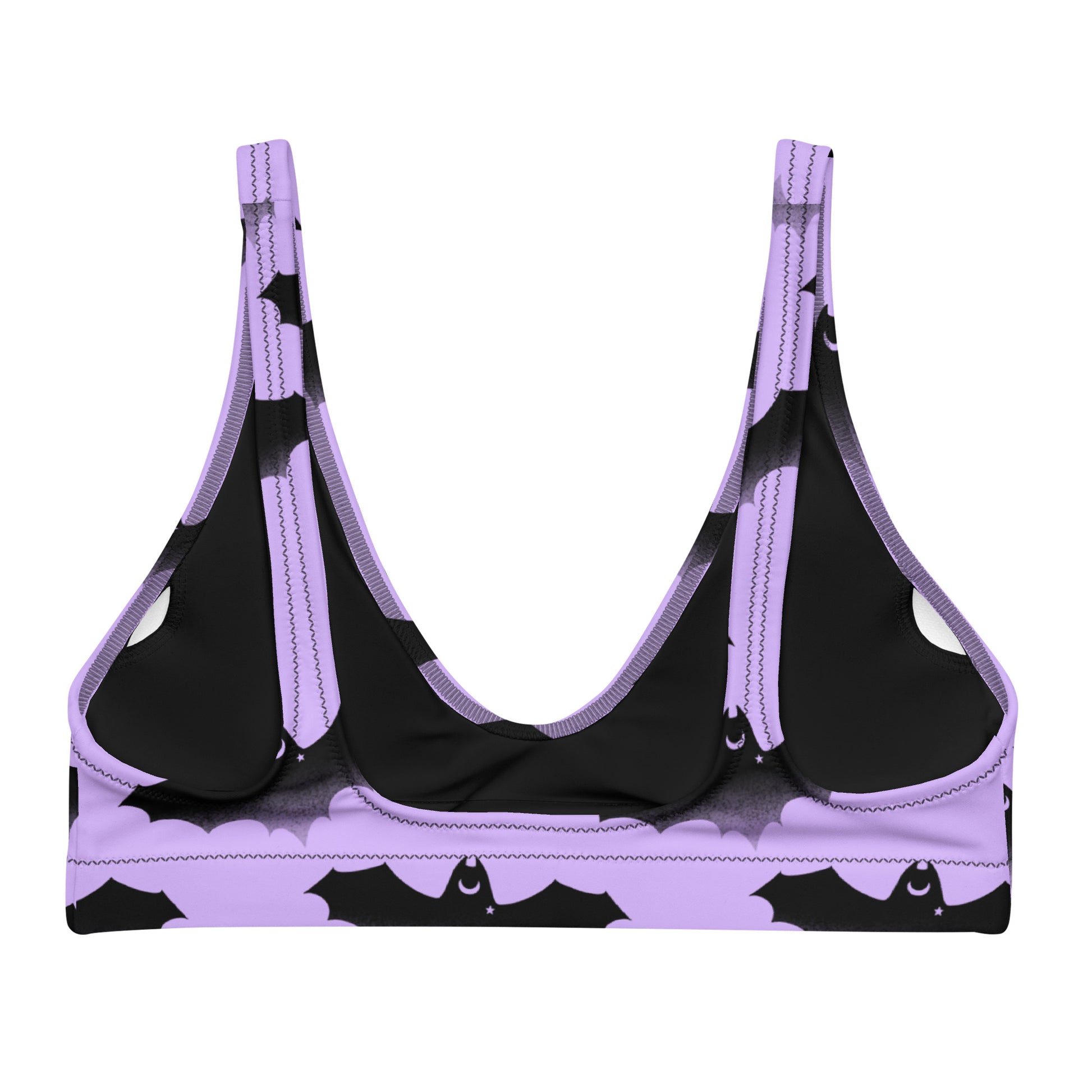 Morrigan Padded Bikini Top features a playful bat design, perfect for sunny days and stylish mix-and-match options.