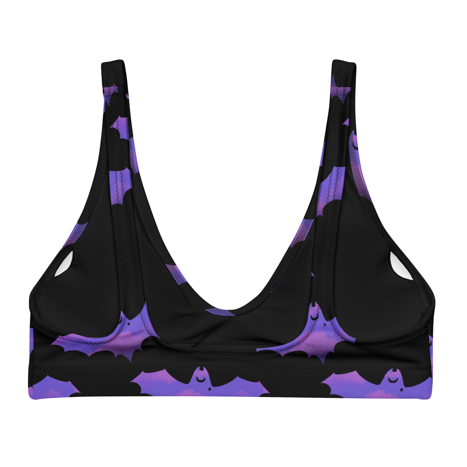 Morrigan Padded Bikini Top features a stylish bat design, perfect for sunny days and versatile mix-and-match options.