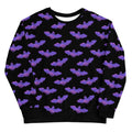 Cozy Morrigan Sweatshirt featuring a playful bat design, perfect for cool nights and stylish layering.