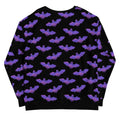 Cozy Morrigan Sweatshirt featuring a playful bat print, perfect for stylish warmth any time of year.