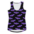 Stylish Morrigan Tank Top featuring playful bats and clouds, perfect for sunny days. 82% polyester, 18% spandex.