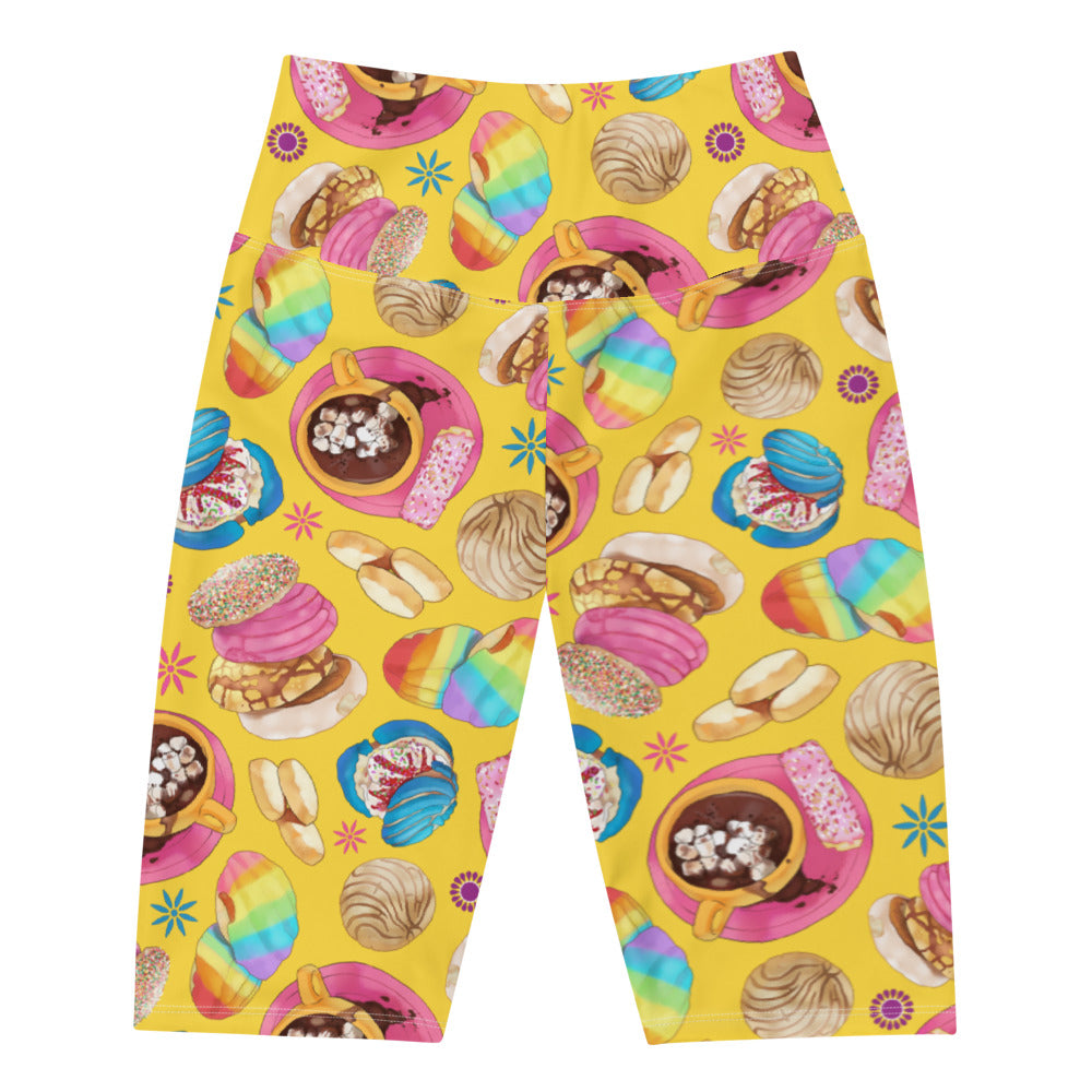 Bright and playful Pan Dulce Biker Shorts feature a fun dessert print, perfect for sunny day outings and stylish comfort.