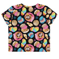 Bright and colorful Pan Dulce Crop Top featuring sweet pastries, perfect for adding a playful touch to your outfit.
