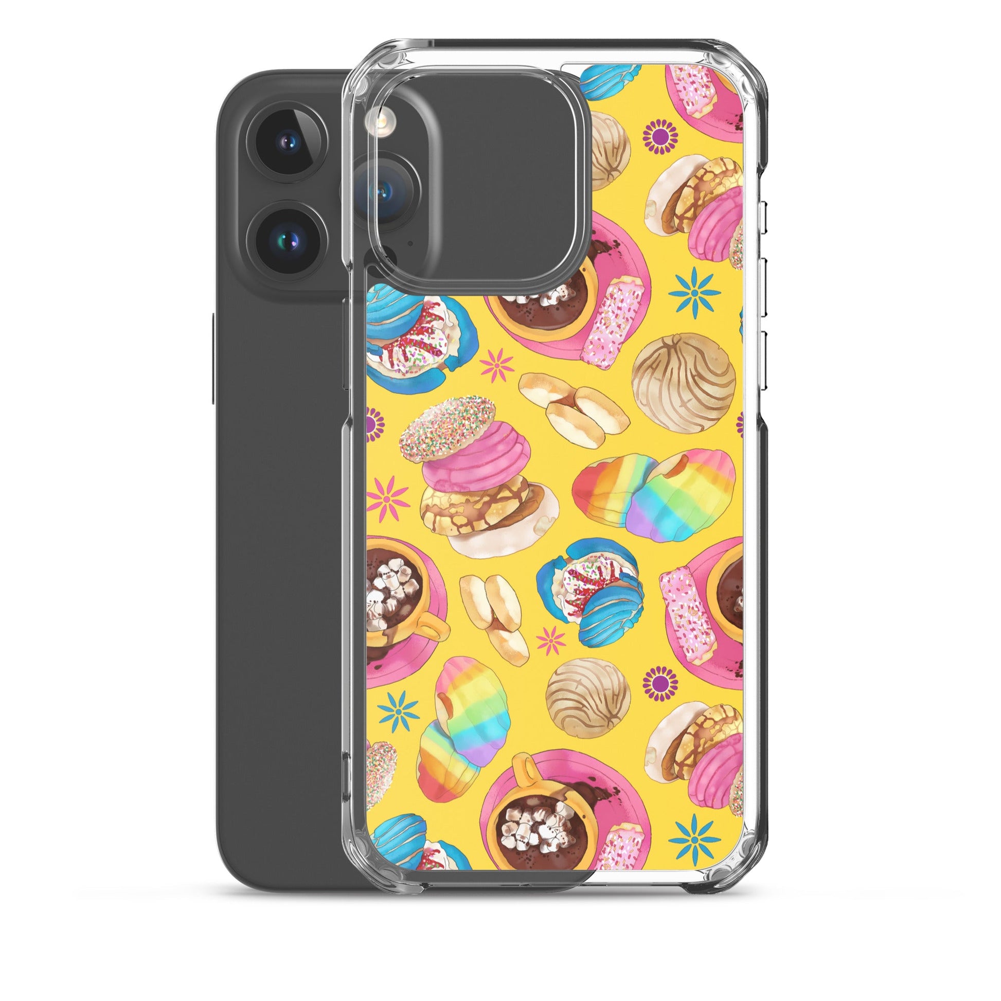 Protect your phone stylishly with the Pan Dulce iPhone® Clear Case featuring a vibrant dessert design.